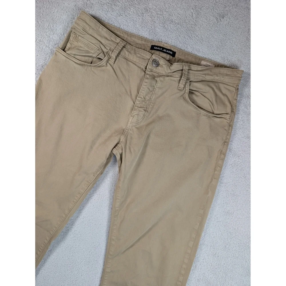 Mavi Zach Straight Leg Pants Mens 36x34 Tan Khaki Cotton Blend Stretch Casual